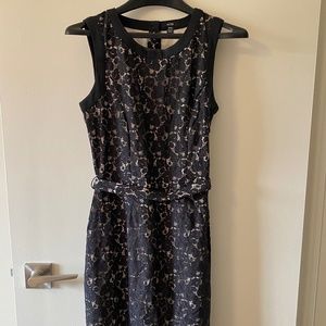 Jacob black lace dress with nude underlay